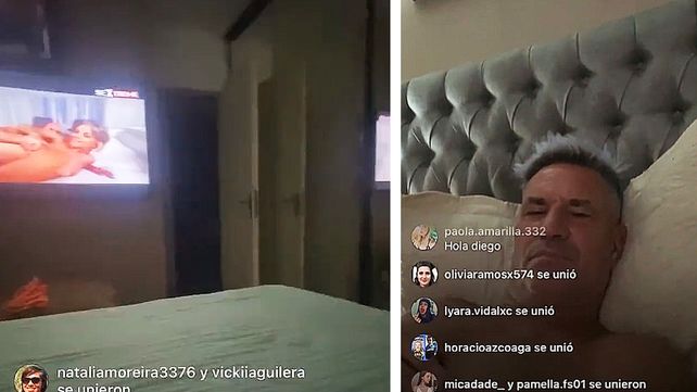 Diego Díaz quiso hacer un vivo en Instagram y la cámara frontal mostró que estaba viendo una película porno. El periodista es tendencia y llueven los memes.
