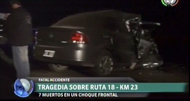 Siete muertos en un fatal accidente en la ruta 18 a la altura de Villa Amelia