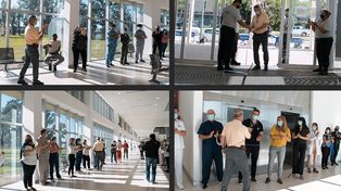 Así fue el emotivo regreso al hospital del director de Iturraspe tras recuperarse de Covid-19