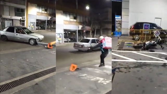 Golpearon y quisieron atropellar a un cadete en un confuso incidente: terminaron detenidos