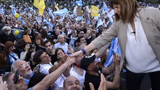 A pocos días para las elecciones generales, Patricia Bullrich encabezó un acto en el barrio porteño de Belgrano.