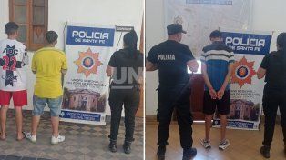 Parte de los integrantes de la banda que realizaba robos piraña que fueron detenidos.&nbsp;