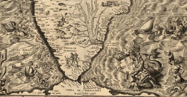 Fragmento del mapa de Diego Gutiérrez de 1562. Fuente: Malvinas en Imágenes. 