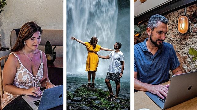 Viajan por el mundo como nómades digitales: Nuestras propiedades son todo lo que tenemos en las valijas