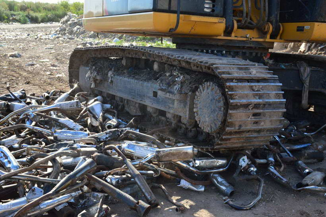 Más de doscientos caños de escapes de motos fueron destruidos en Venado Tuerto por ocasionar ruidos