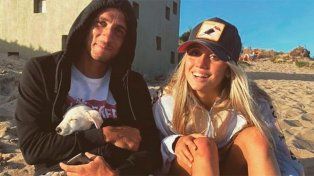 Tomás Mantia y Morena Beltrán en una de las primeras imágenes juntos que subió el jugador en sus redes sociales.