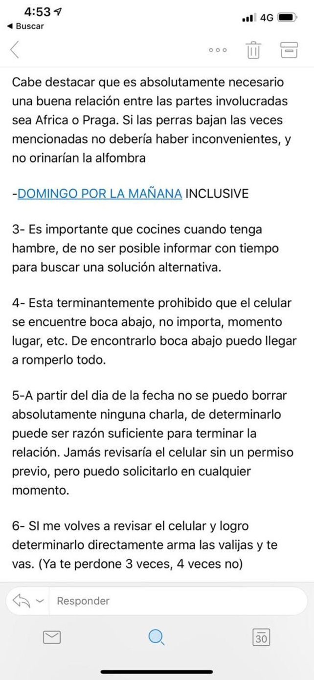 El contrato que Mallorca Tebaldi hacía firmar a sus novias