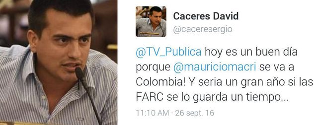 Un concejal de Paraná pidió en Twitter que las Farc secuestren a Mauricio Macri