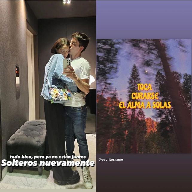 La historia de Instagram con la que Ángel de Brito confirmó la ruptura entre Cande Tinelli y Santiago Urrutia. 
