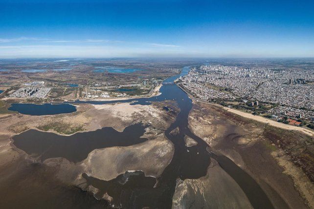 Imagen de la bajante del río Paraná en 2021 Imagen de la bajante del río Paraná en 2021
