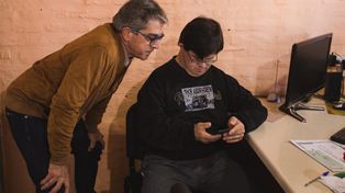 Visita. Armando Traferri, en el Centro de Apoyo al Discapacitado (Cadi).
