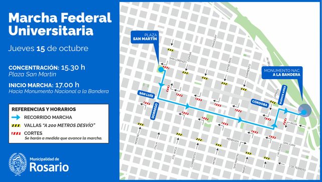 Marcha Federal Universitaria. El operativo de tránsito que organizó la Secretaría de Control de la Municipalidad