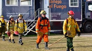 Brigadistas trabajan en el Delta entrerriano, donde siguen los focos de incendios.
