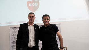 Cristian DAmico, candidato a presidente de Newells, y Claudio Vivas.