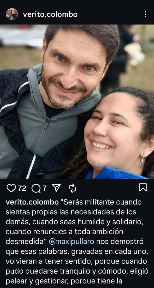 Verónica Colombo, la nueva convencional constituyente por el Frente de la Esperanza, junto al gobernador.