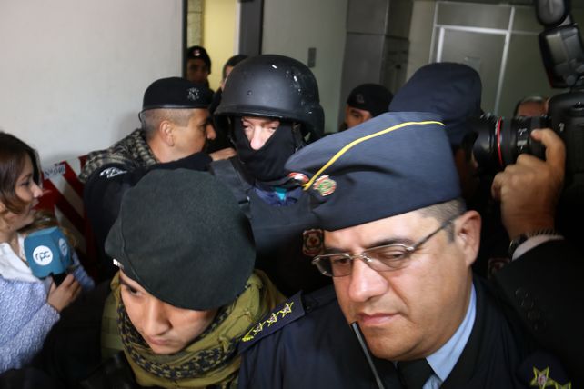 Protegido. Pérez Corradi llegó a la audiencia encapuchado