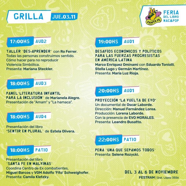 Evo Morales estará este jueves en la V Feria del Libro Nacional y Popular de Santa Fe