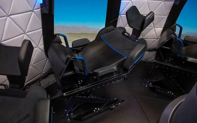 Interior de la capsula Blue Origin.