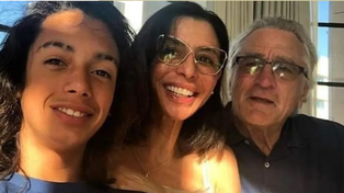 Robert De Niro, junto a su hija Drena y su nieto Leandro.