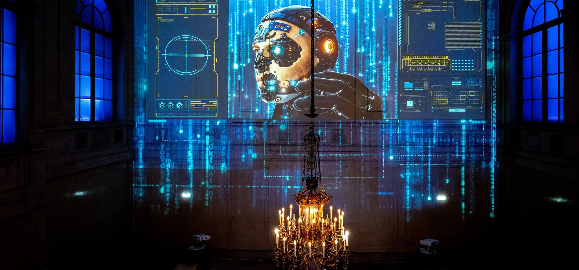 Imágenes proyectadas en una pared durante una conferencia titulada, La humanidad en la encrucijada: sistemas de armas autónomos y el desafío de la regulación en el Hofburg, el antiguo palacio imperial, Viena, Austria. Fotografía: Joe Klamar/AFP/Getty Images Imágenes proyectadas en una pared durante una conferencia titulada, La humanidad en la encrucijada: sistemas de armas autónomos y el desafío de la regulación en el Hofburg, el antiguo palacio imperial, Viena, Austria. Fotografía: Joe Klamar/AFP/Getty Images