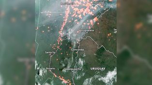 Así se ven los incendios en Entre Ríos y Corrientes