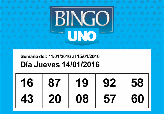 Los números de Bingo UNO