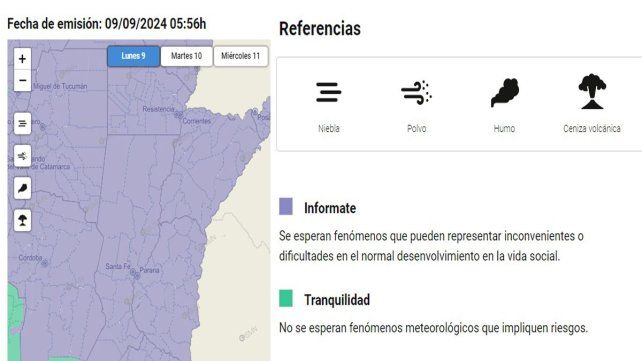 SMN: Entre Ríos se verá afectada por humo de incendios forestales