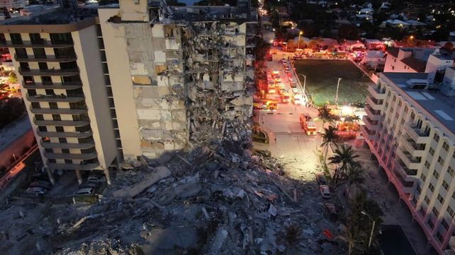 Miami: preparan la demolición de los restos del edificio en ruinas