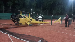 Un helicóptero se estrelló en una cancha de tenis en el barrio porteño de Palermo