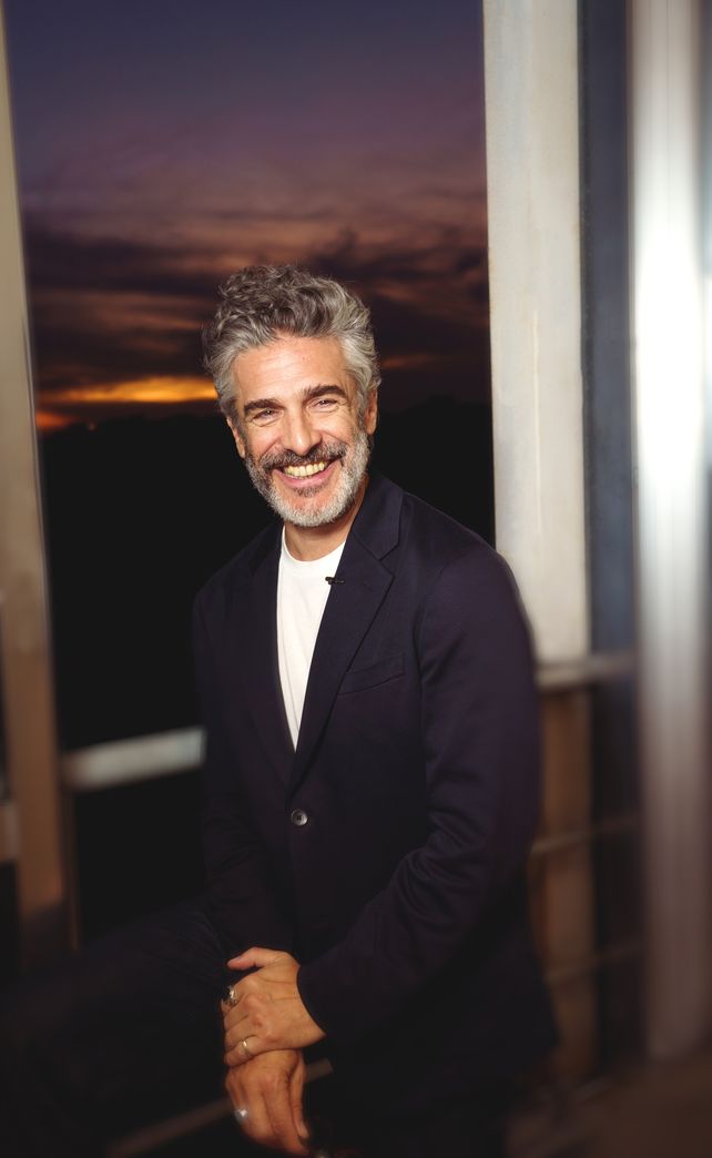 Feliz. Así se lo vio a Leo Sbaraglia en el junket de prensa del film Asfixiados.&nbsp;