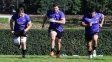 El rafaelino Pedro Rubiolo junto al capitán Montoya en el ensayo de Los Pumas en Salta.