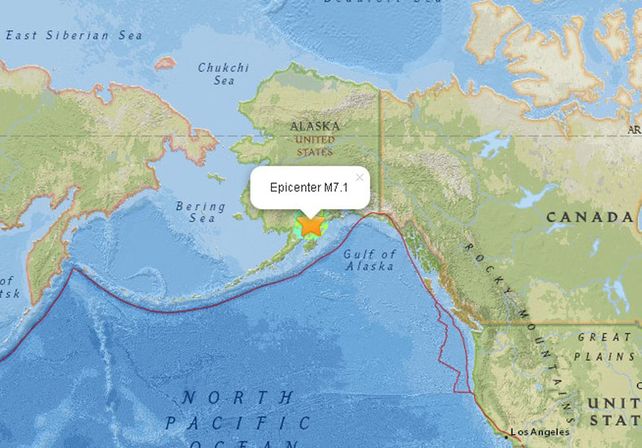 Terremoto de 7.1 grados sacude Alaska