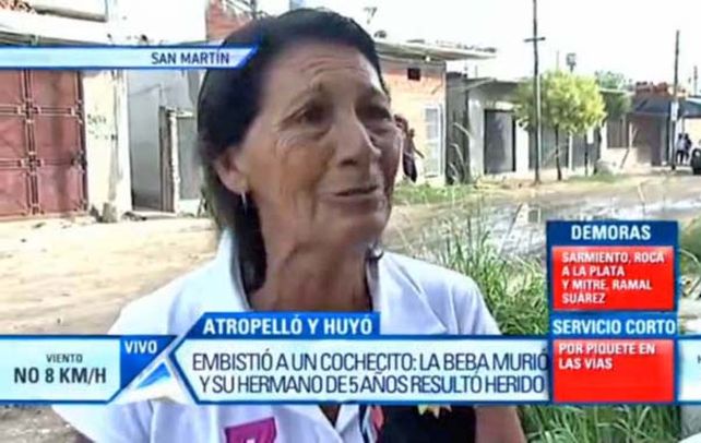 Amargada. La abuela de la bebita muerta: “Estaba tomando mate al lado del cochecito y sentí algo horrible”.