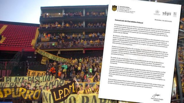 Peñarol de Montevideo publicó un comunicado en redes sociales