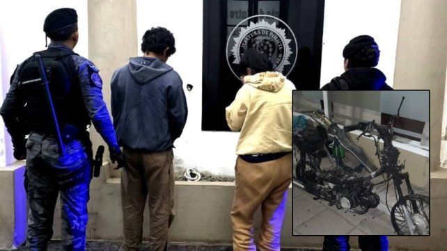 Detuvieron a una pareja acusada de incendiar una moto en la zona rural del departamento La Paz
