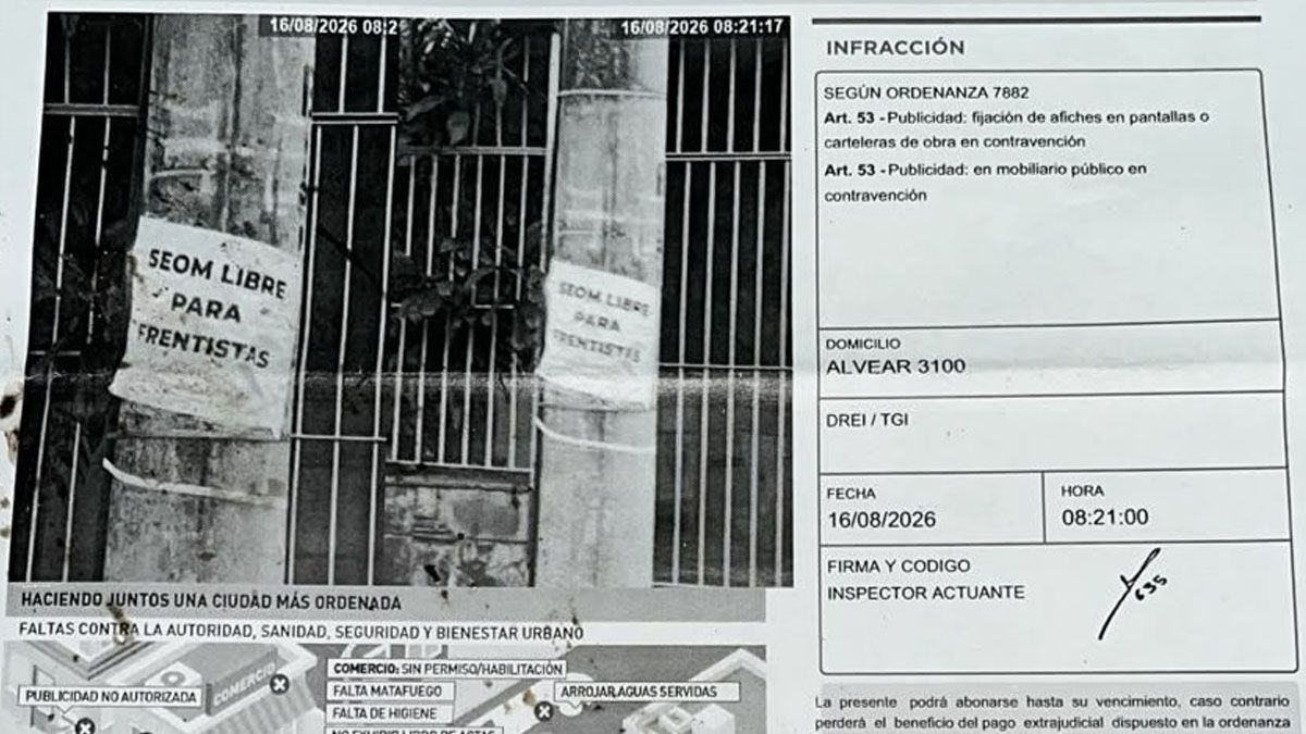 Polémica en Bº Candioti Sur: multaron con casi $1.000.000 a la vecinal por los carteles de la protesta contra el SEOM
