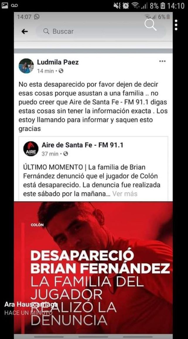 Brian Fernández apareció y dio su versión sobre su ausencia