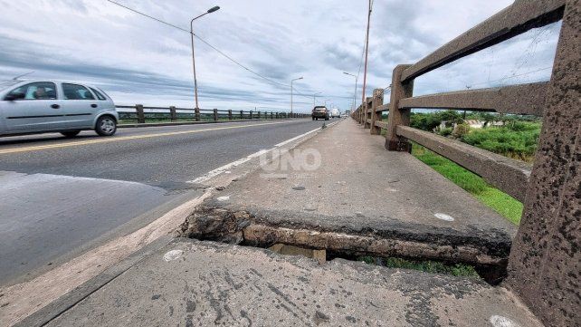 La zona afectada del Puente Carretero que espera ser reparado.