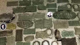 Dos hombres detenidos por sustraer placas de bronce del cementerio La Piedad
