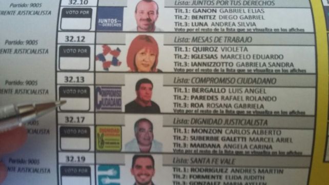 La lista. Bergallo fue una de las opciones que tuvieron los electores en la jornada del domingo.&nbsp;