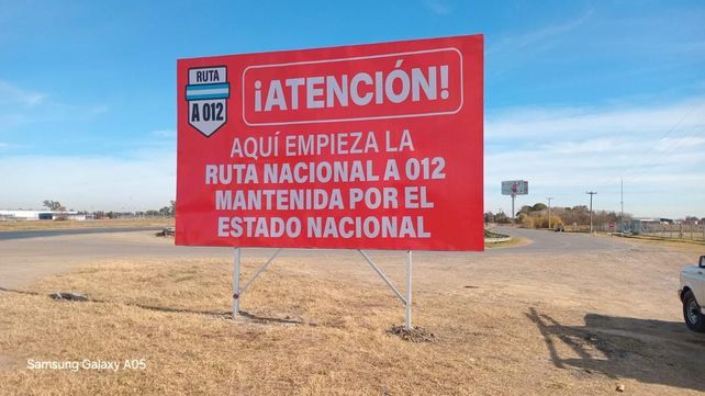 Advertencia del gobierno provincial. Con carteles al ingreso de rutas nacionales se advierte sobre el estado peligroso para su circulación.