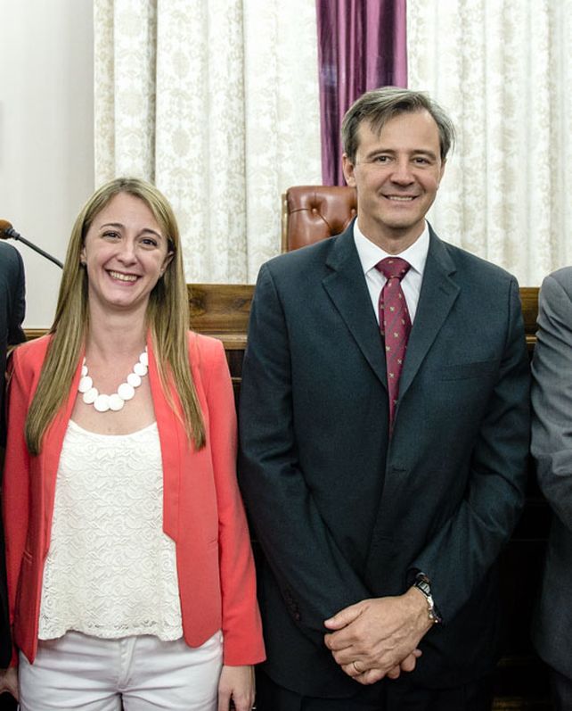 Fórmula. Zoff y Bahl en una actividad&nbsp; en el Senado provincial.