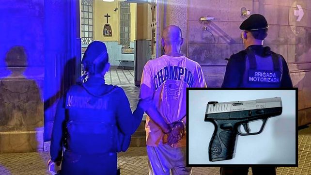 Detuvieron a un hombre de 43 años con un arma de guerra cargada con cinco balas en bulevar Pellegrini y 25 de Mayo
