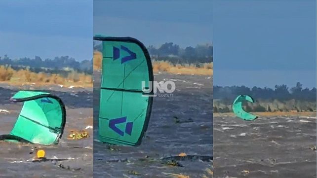 Desaparición en la Laguna Setúbal y búsqueda desesperada: la novia del kitesurfista filmó el momento exacto en que cayó al agua