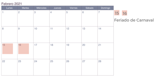 Aquí está, este es: el calendario de feriados para el 2021