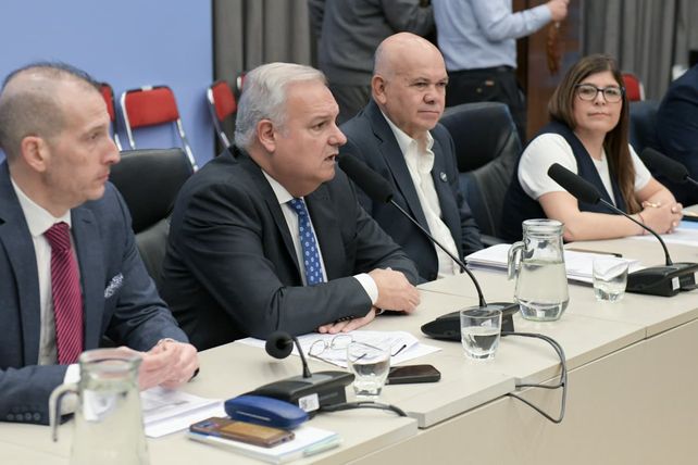 El diputado Pablo Farías durante la reunión conjunta de las comisiones de Pymes y Asuntos Legislativos de la Cámara baja.