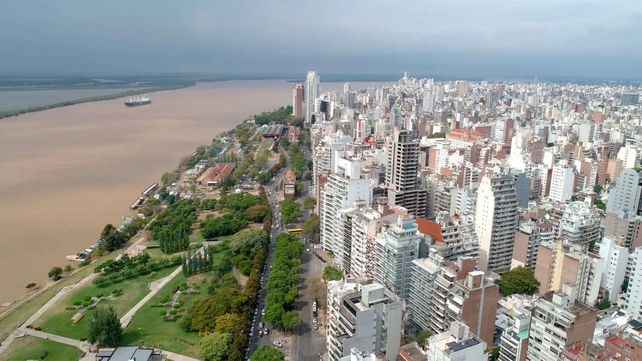 Vista aérea de la ciudad de Rosario.