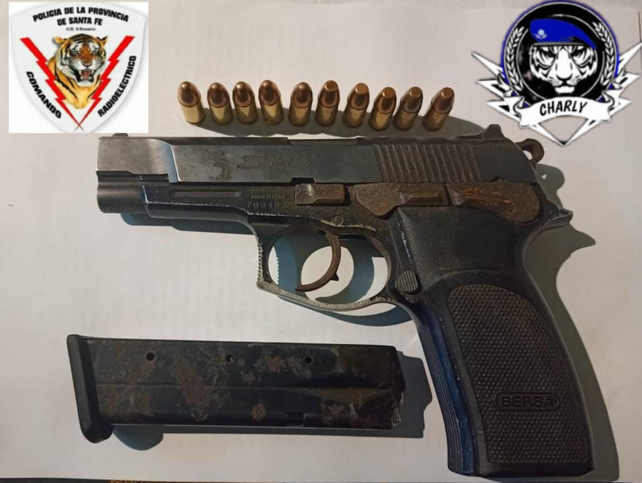 El arma incautada este martes a la madrugada tras el ataque en Avellaneda y avenida del Rosario.&nbsp;