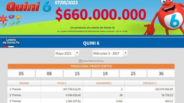 El Quini 6 tuvo dos ganadores.