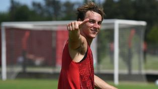 Reaparecer. Cacciabue entrena para volver al primer equipo.